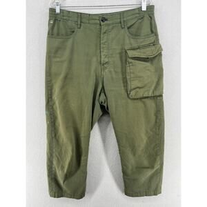 G STAR Pants Womens 30x32 RAW Tendric 3D Mid Boyfriend Cargo Twill Cotton Green
